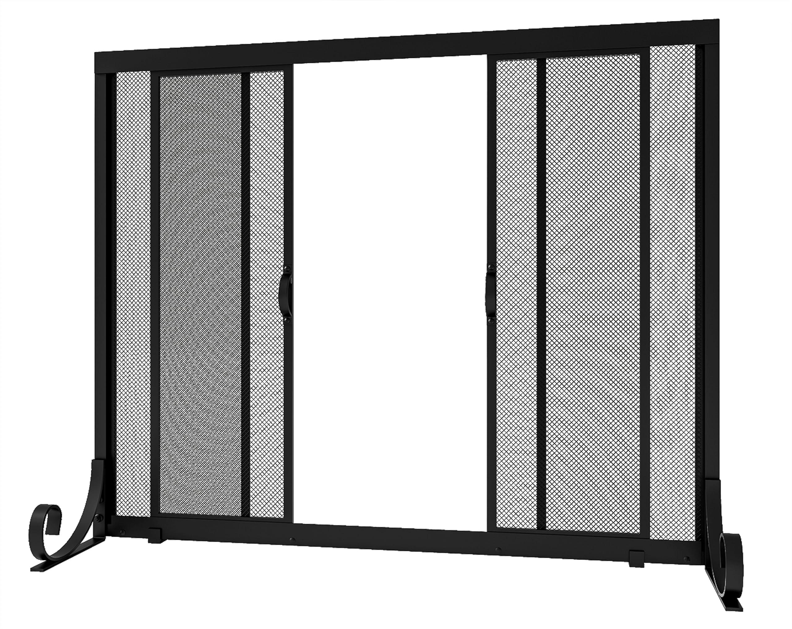 Fire Beauty Fire Beauty Fireplace Screen, Wrought Iron Mesh, Baby Safe Spark Guard Protector with 2-Doors Large Flat Guard Screens (35 x 28 Inch)