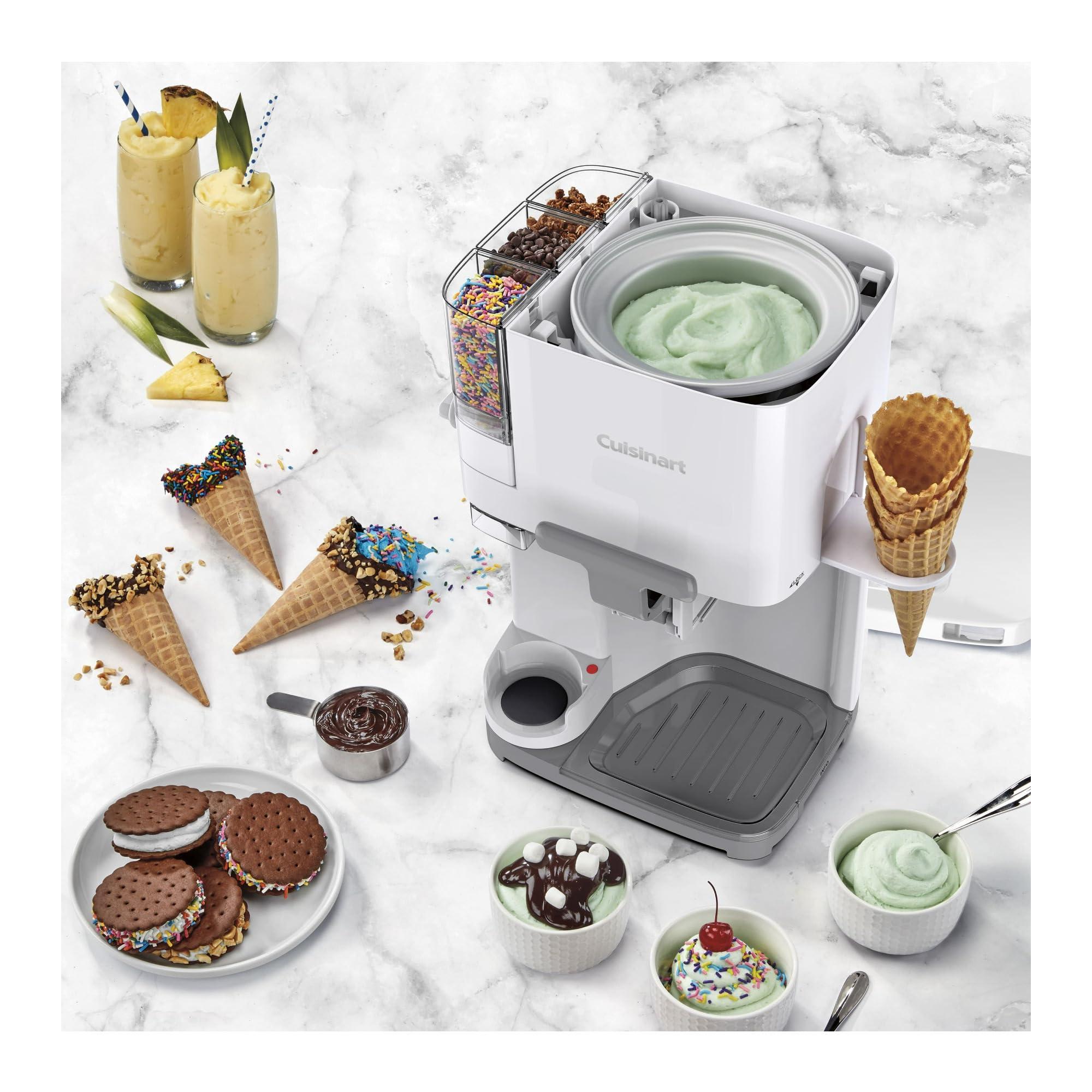 Cuisinart Cuisinart Ice Cream Maker Machine, 1.5 Quart Mix It In Soft Serve, Yogurt, Sorbet, Sherbet Maker, White, ICE-45P1