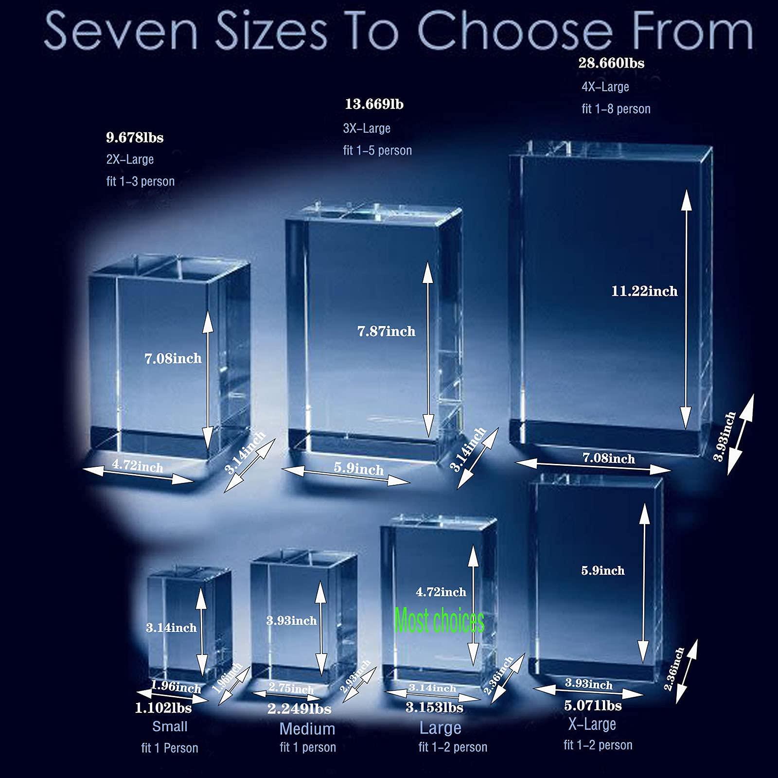 Arokimi Custom 3D Crystal Photo Rectangle Laser Engraved Pictures Personalized Birthday Gift and Memorial Present for family, friends, lover (Portrait, Medium)