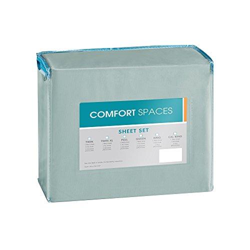 Comfort Spaces Comfort Spaces Coolmax Moisture Wicking Sheet Set Soft, Fade Resistant, All Elastic Deep Pocket Fits Up to 16" Mattress - Warm Weather Cooling Sheets for Night Sweats, King, Aqua, 4 Piece