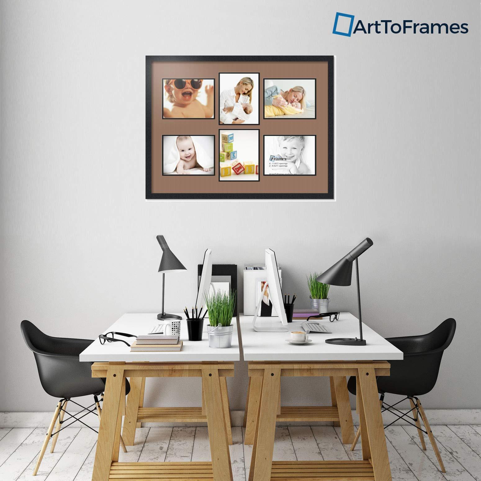 ArtToFrames Art to Frames Double-Multimat-1014-767/89-FRBW26079 36 by 27-Inch Picture Frame, 1.25-Inch Wide, Satin Black