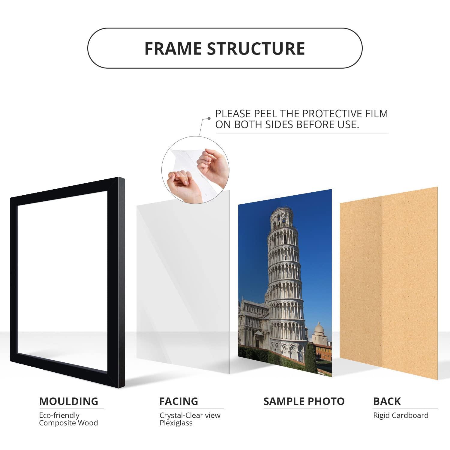 wallsthatspeak wallsthatspeak 14x20 White Picture Frame for Posters Puzzles or Artwork, 2-Inch Wide Border Moulding Photo Frames