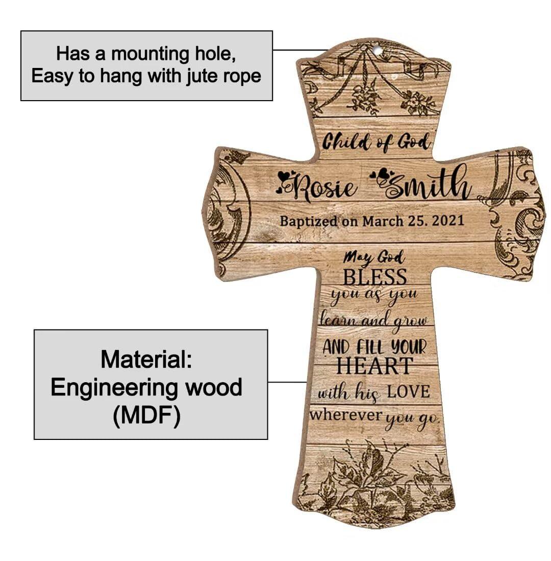 CALUOHO CALUOHO Mexican Talavera Ceramic Crucifix Wall Cross,Hand Painted Floral Hanging Wood Cross Wall Art Home Decor Wooden Cross Craft Gift 5x7 inch