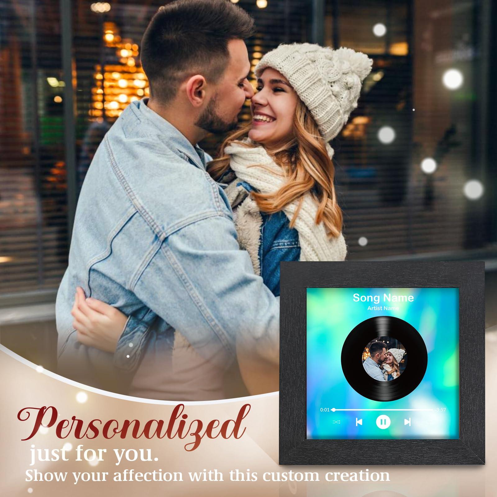 Dyoart Dyoart Custom Memory Music & Photo Wooden Frame, Personalized Wedding Music and Photo Frame, Can Play Song & Recordable, Tabletop & Wall Mount, Birthday Sounds Gifts for Him