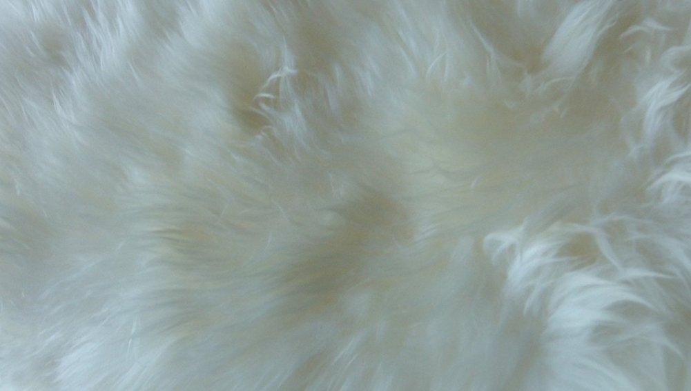 Dofover Dofover Luxurious Sheepskin Long Wool Square Car Seat Cushion Fur Covers Chair Pads White (19.7')