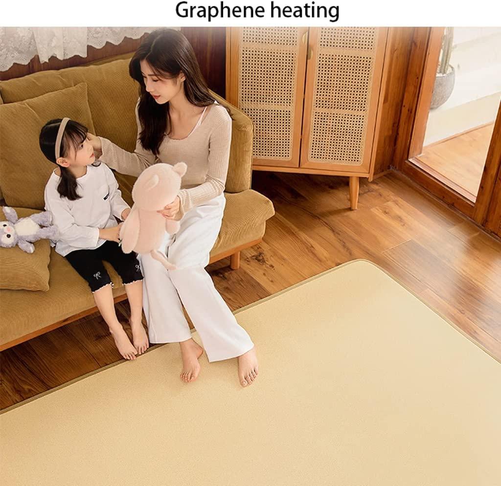 OLOTU Heated Floor Mat Heated Area Rug with Non-Slip Bottom Electric Heating Carpet Timer & Overheat Protection for Home Office