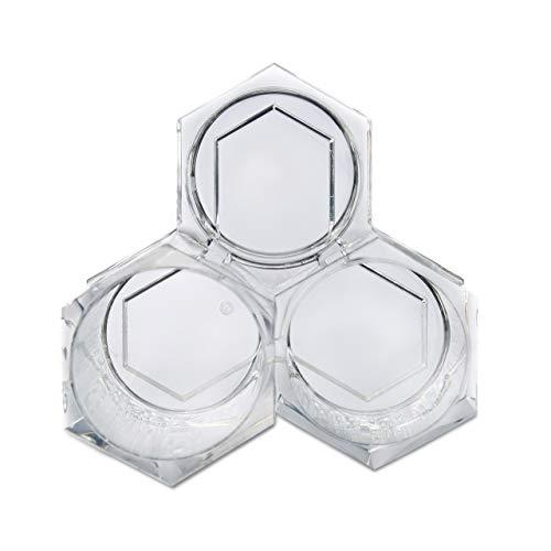 Relaxdays Relaxdays 3-PC Holder, Organizer for Cosmetic Brushes and Makeup Accessories, Small Acrylic Pen Cups, Transparent, 13.5 x 13 x 12 cm