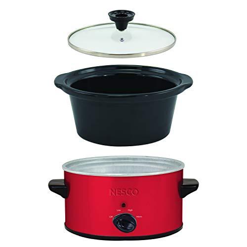 Nesco NESCO SC-150R, Oval Slower Cooker, Red, Ceramic, 1.5 quart, 120 watts