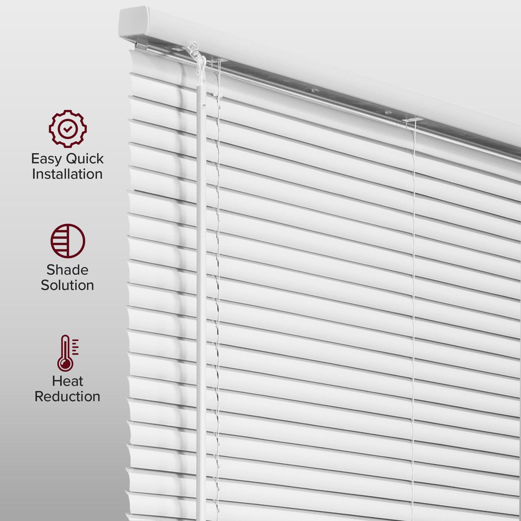 CHICOLOGY CHICOLOGY Cordless Mini Blinds, 1-Inch Slats, Vinyl Window Shades, Room Darkening & Privacy, Easy Install - Ideal for Windows, Doors, Campers - Midnight White, 56.75" W x 60" H