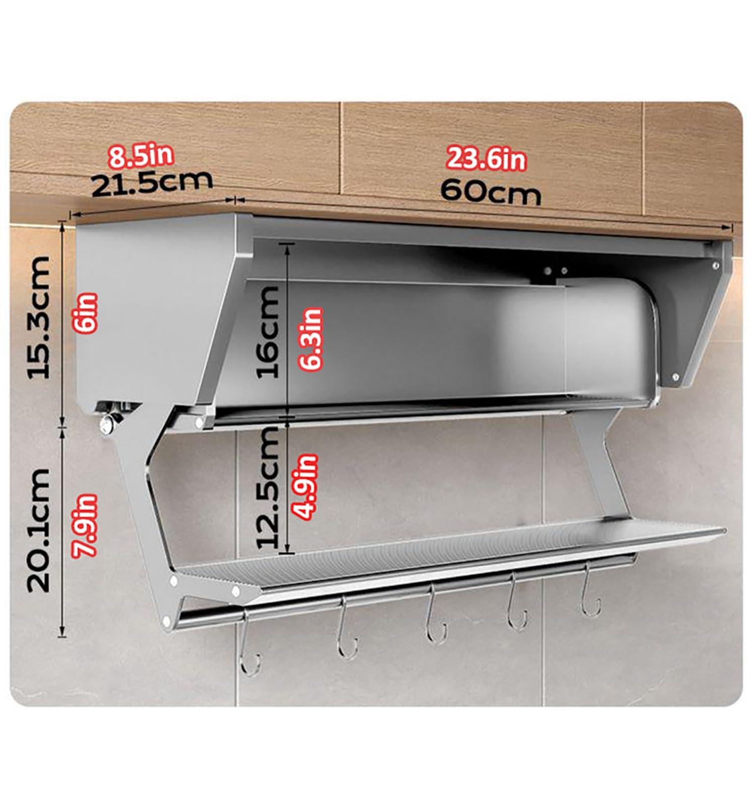 ZHDBD 2 Tier Pull-Out Cabinet Organizer, Lifting and Folding Basket, Drop Down Shelf Blind Pull-Down Dish and Spice Rack System, High Cabinet Shelf for Kitchen