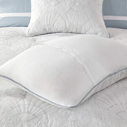 Harbor House Harbor House Cotton Comforter Set-Coastal Oceanic Sealife Design All Season Down Alternative Bedding with Matching Shams, Bedskirt, King(108"x96"), Beach, Quilted Seashell White, 4 Piece,HH10-703