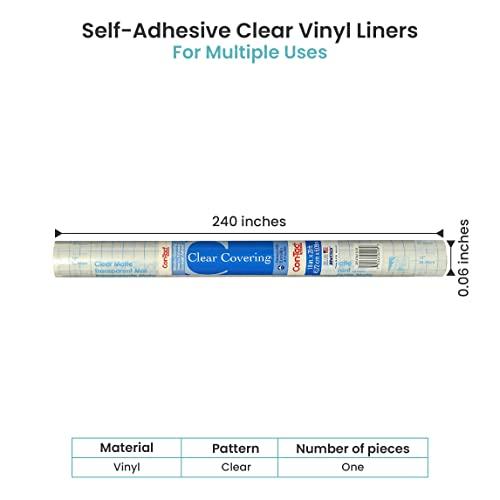 Con-Tact Brand Con-Tact Brand Creative Clear Covering, Versatile and Self-Adhesive Shelf Liner, Semi-Transparent Privacy Film, Protective Clear Vinyl, 18\'\' x 20\', Clear Matte