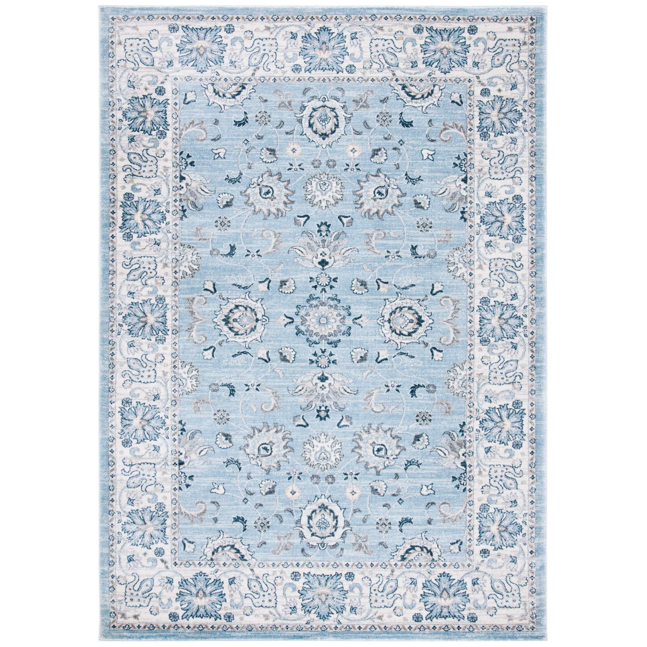 Safavieh SAFAVIEH Isabella Collection Area Rug - 8' x 10', Light Blue & Cream, Oriental Design, Non-Shedding & Easy Care, Ideal for High Traffic Areas in Living Room, Bedroom (ISA940M)