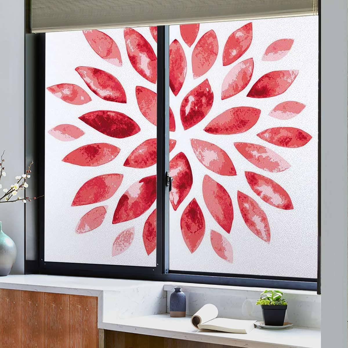 Generic Privacy Window Film Frosted Window Decorative Film Static Cling Window Sticker Glass Tinting Covering Nature Beauty Blossom 17.7Wx23.6L-inch x2 Pcs
