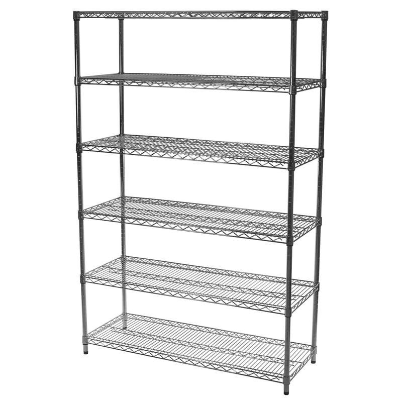 SI Shelving Inc. 10" d x 24" w x 72" h Chrome Wire Shelving with 6 Shelves, Weight Capacity 800lbs Per Shelf