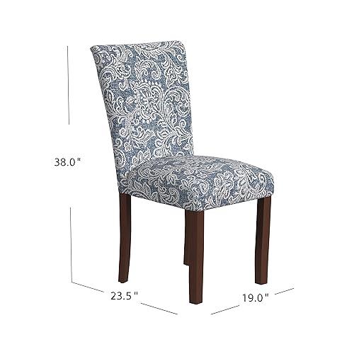 HomePop HomePop Classic Parsons Dining Chair -Denim Jacobean Print (Set of 2)