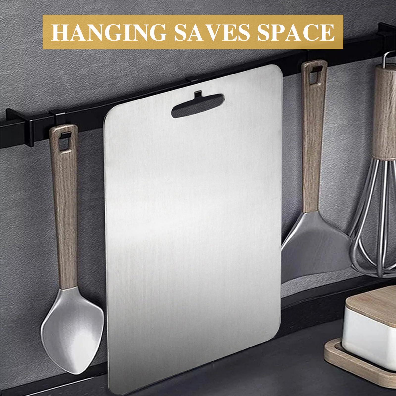 LBHGRMF Yamato Cutting Board, 100% Pure Yamato Titanium Cutting Board - Cutting Edge Hygiene & Durability, Yamato Titanium Cutting Board, Double Sided Stainless Nonstick Chopping Board (15 x 11 in)