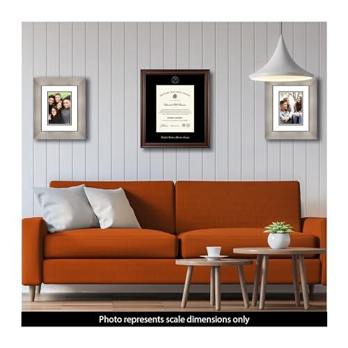 Church Hill Classics Church Hill Classics - United States Marine Corps 8\" W X 10\" H Certificate Frame - Fits - Gold Embossed Certificate Frame - Mahogany Moulding with Black Matting - Officially Licensed