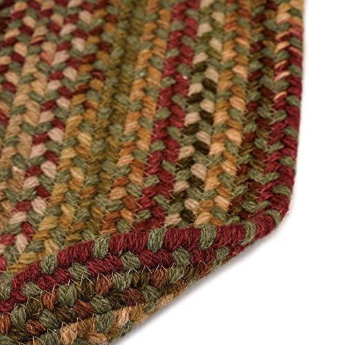 Capel Capel Rugs Manchester Braided Basket, 20\" x 12\", Sage Red Hues