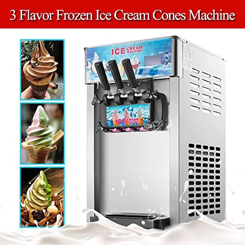 HayWHNKN HayWHNKN Commercial Soft Serve Ice Cream Machine 3 Flavor(2+1 flavor) Stainless Steel 18L/H 110V 1200W