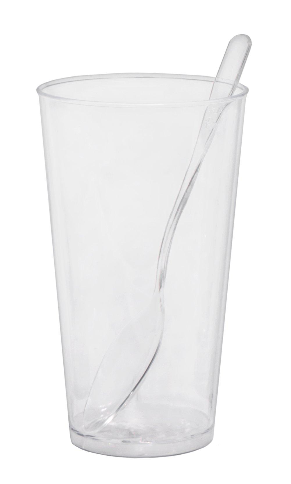 ImpiriLux ImpiriLux 3 oz x 100 ct Dessert Cups with Spoons | Disposable Round Plastic Dessert Shooter Cups, Appetizer Bowls, Shot Glasses, Catering Supplies