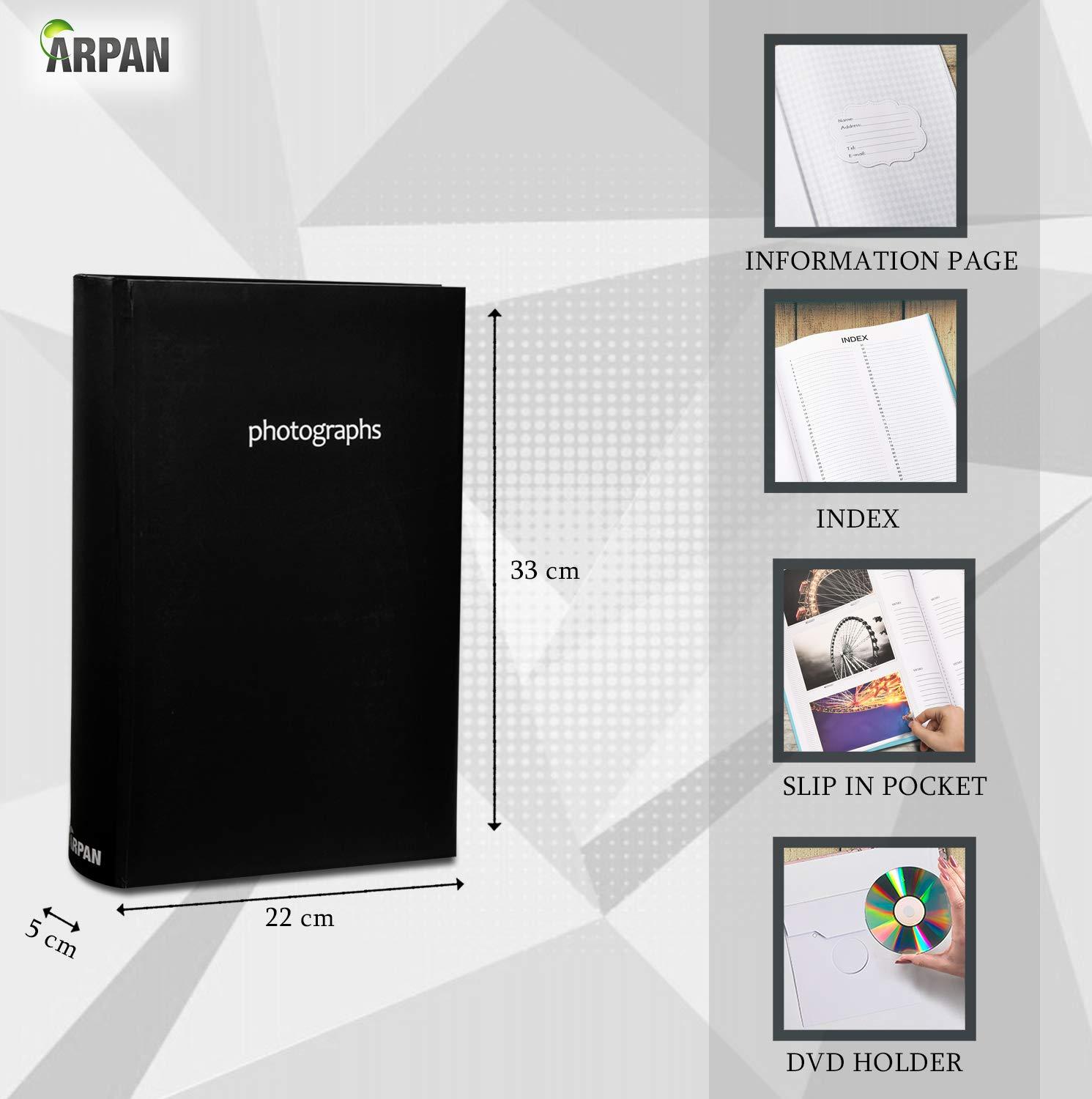 ARPAN ARPAN Large Memo Slip in Bookbound Photo Album for 300 6x4\'\' Photos (Black)