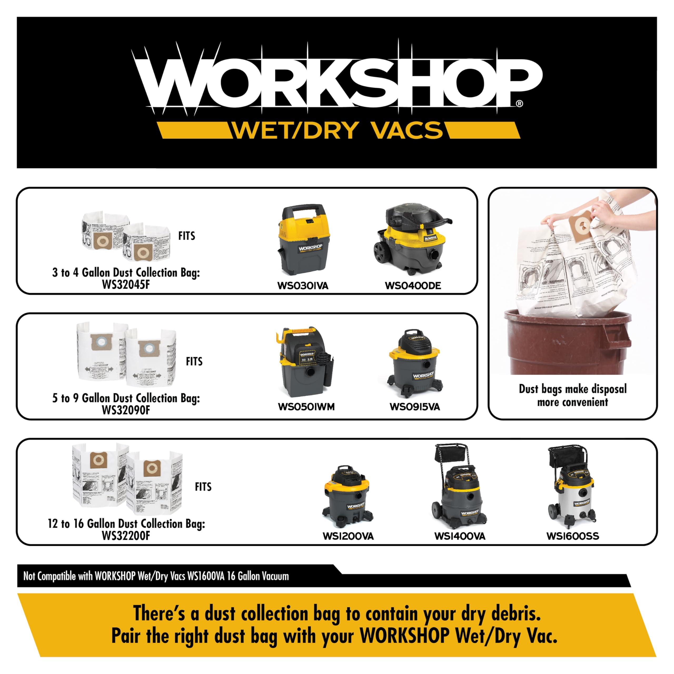 WORKSHOP Wet/Dry Vacs WORKSHOP Wet/Dry Vacs Vacuum Accessories WS25051A Gutter Cleaning Kit for Wet Dry Vacuum Cleaners, 2-1/2-Inch Wet/Dry Shop Vacuum Attachments Designed For Cleaning and Blowing Debris from Gutters