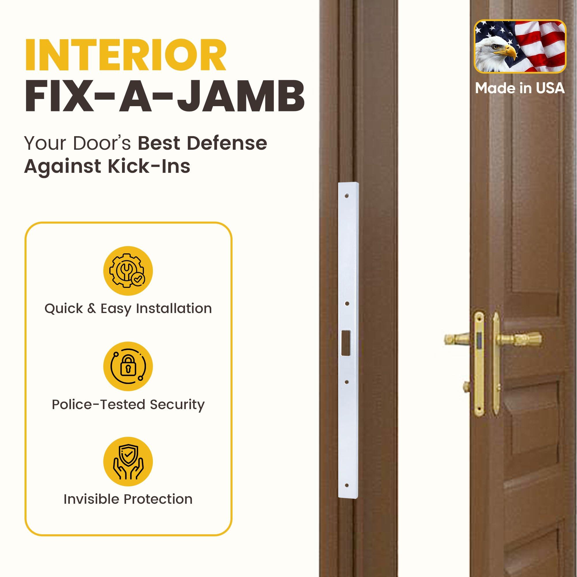 Armor Concepts Armor Concepts Interior Fix-A-Jamb 24\" Interior Door Jamb Repair Kit, Door Repair Kit for Interior Doors, Door Home Repair in 5 Minutes, Perfect for Apartments and Homes (White)