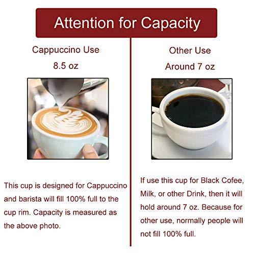 Coffeezone Coffeezone Latte Art Cappuccino Barista Cup and Saucer, New Bone China (Matte Yellow, 10.5 oz)