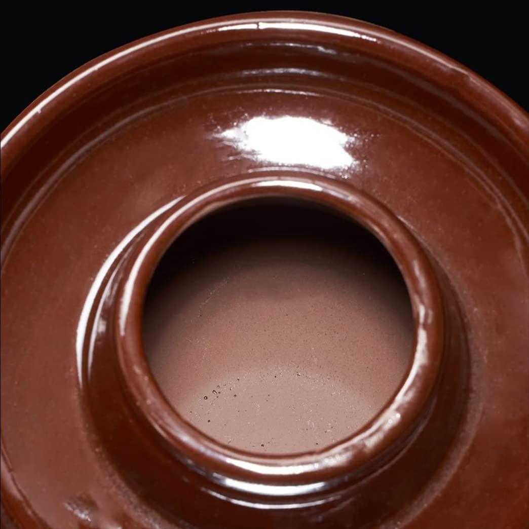 QPZK QPZK Traditional Chinese Porcelain Pickle Jar, Ceramic Fermentation Crock Pickling Pot,Fermenting Jar with Water Seal Airlock Lid Stoneware Fermenter for Kimchi Sauerkrau L