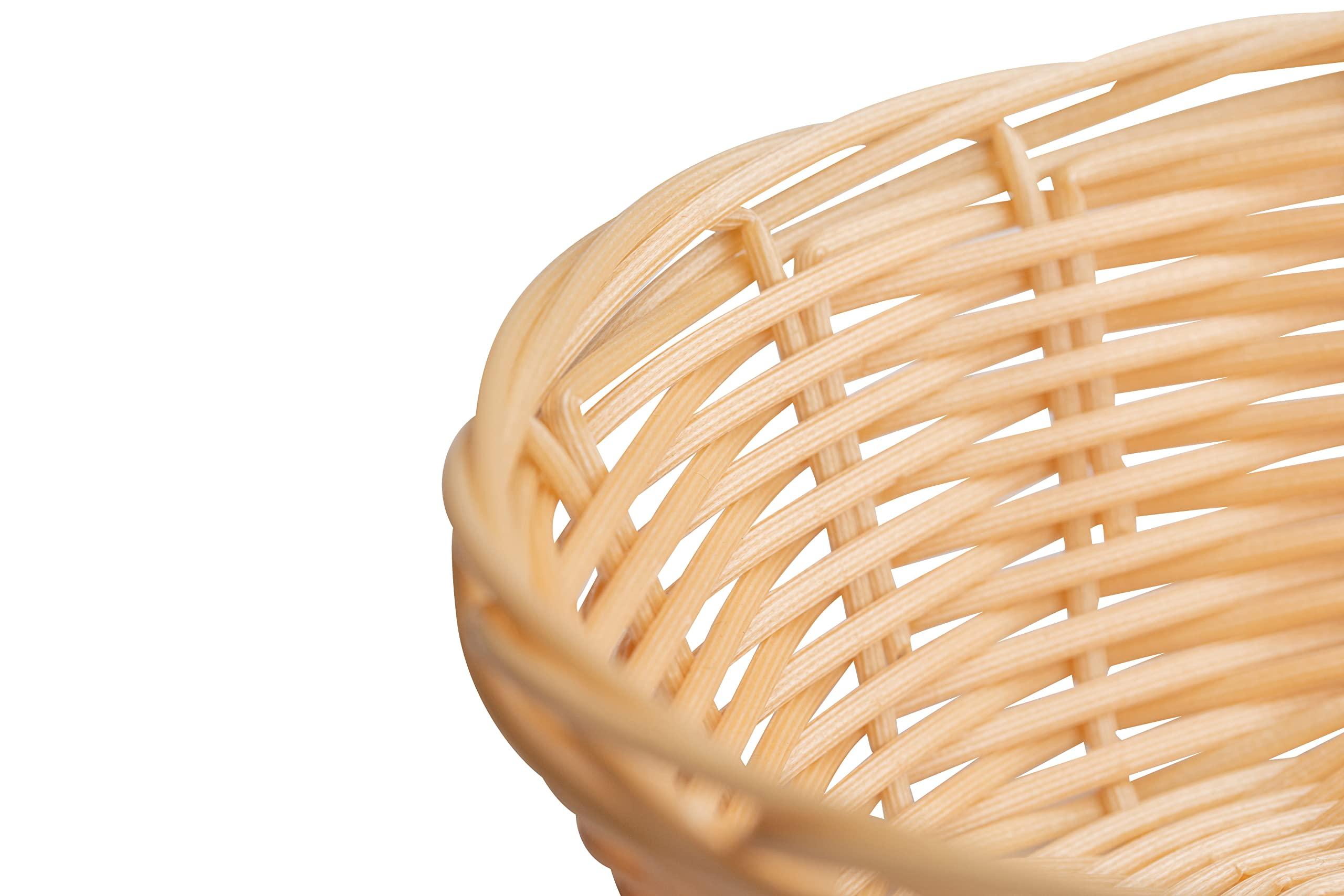 Wooden Living Baskets for Gifts Empty, Small Gift Basket | For Bread, Easter Fill, Montessori, Serving, Holiday/Christmas | Recycled Plastic Woven Wicker, Bulk kit - 9\" x 6\" x 2\" (6-Pack)