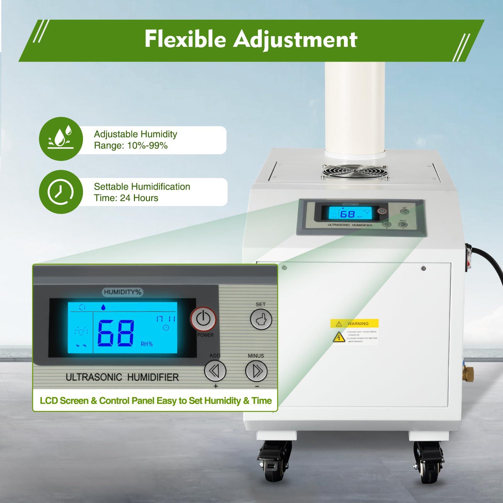 Hilberiazel Agricultural Ultrasonic Humidifier, Commercial Whole House Air Humidifier, Commercial Industrial and Agricultural Humidifier, 3kg/h Suitable for Agricultural Textiles, 110V