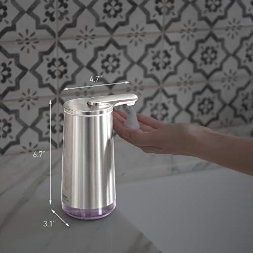 simplehuman simplehuman 10 oz. Touch-Free Foam Sensor Pump Dispenser with Mandarin Orange Soap and Refillable Cartridge, Polished Stainless Steel