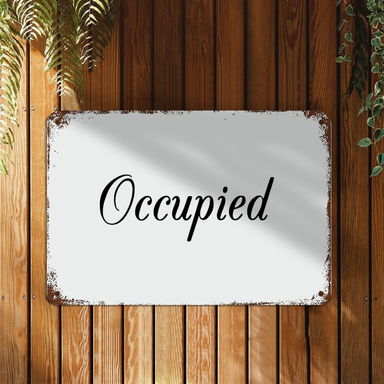 Generic Occupied Sign Bathroom Door Sign Toilet Signs with Quotes Metal Sign Motivational Wall Art Rustic Wall Decorations for Living Room Kitchen Wall Hanging Signs Wall Sign 8x12 inch