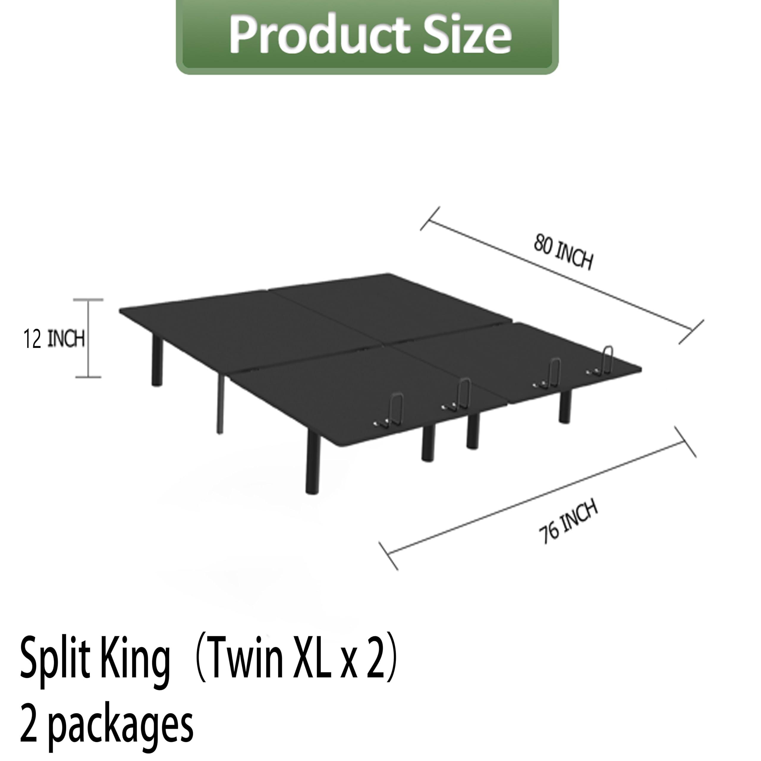 Lakenyon Lakenyon Split King Adjustable Bed Frame with Wireless Remote, Independent Head and Foot Incline, Zero-Gravity Mode, Quiet Motor, USB Port, Nightlight, Fits Most Bed Frames and Mattresses