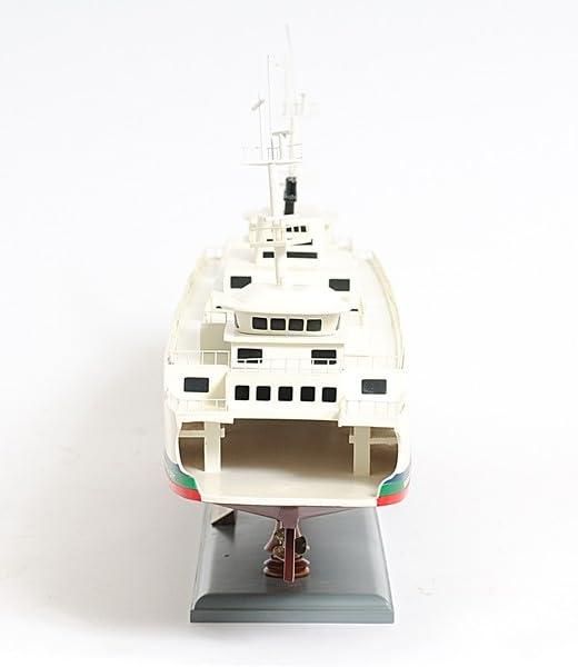 HomeRoots HomeRoots 11\" Brown and White Washington Ferry Boat Hand Painted Decorative Boat