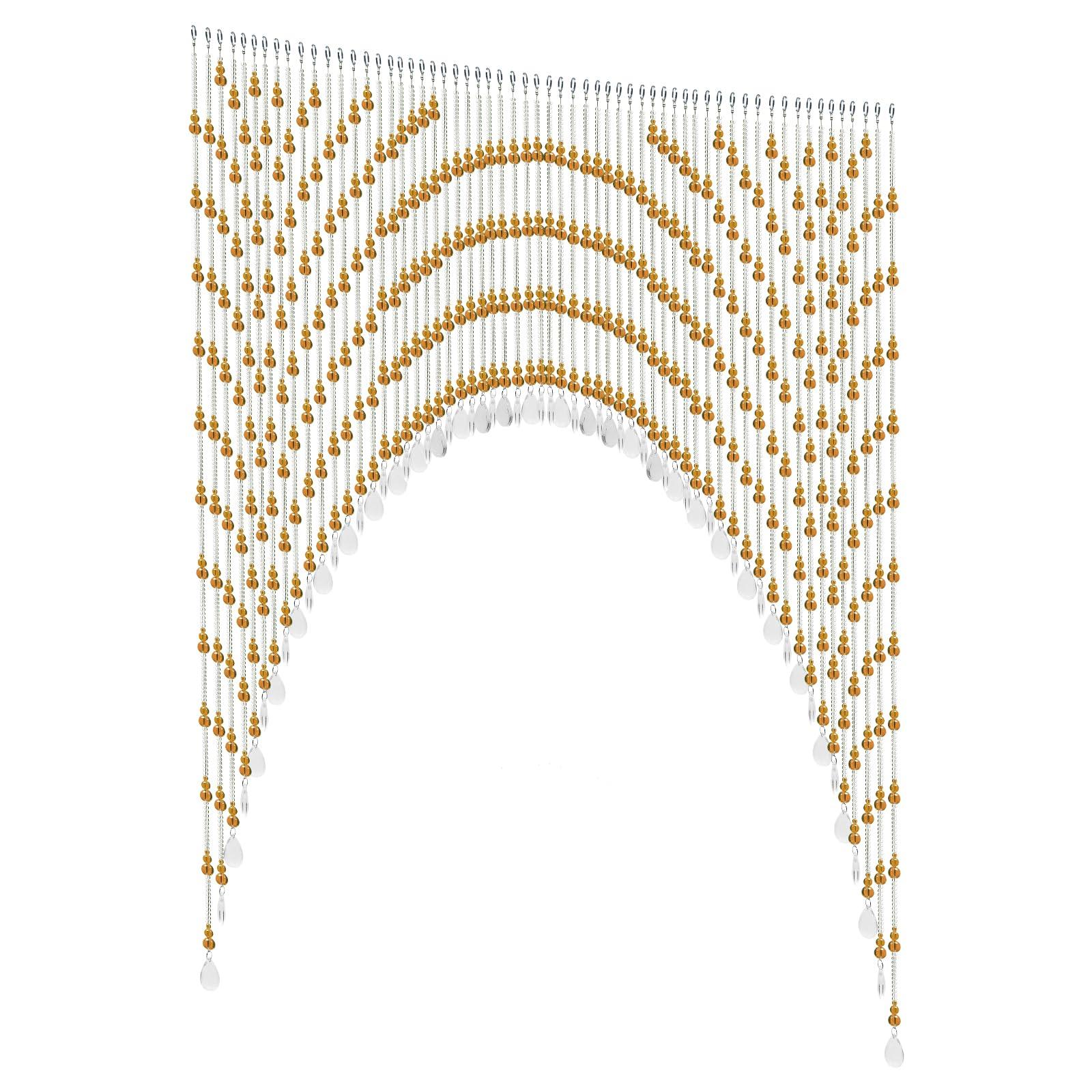 AKaSping Beaded Curtain Crystal Beads Door String Curtains 60PCS Foyer Partition Front Door Decor Curtains Hanging Door Beads Curtain for Privacy Divider Hippie Home Decor Rustic Porch Bedroom Living Room