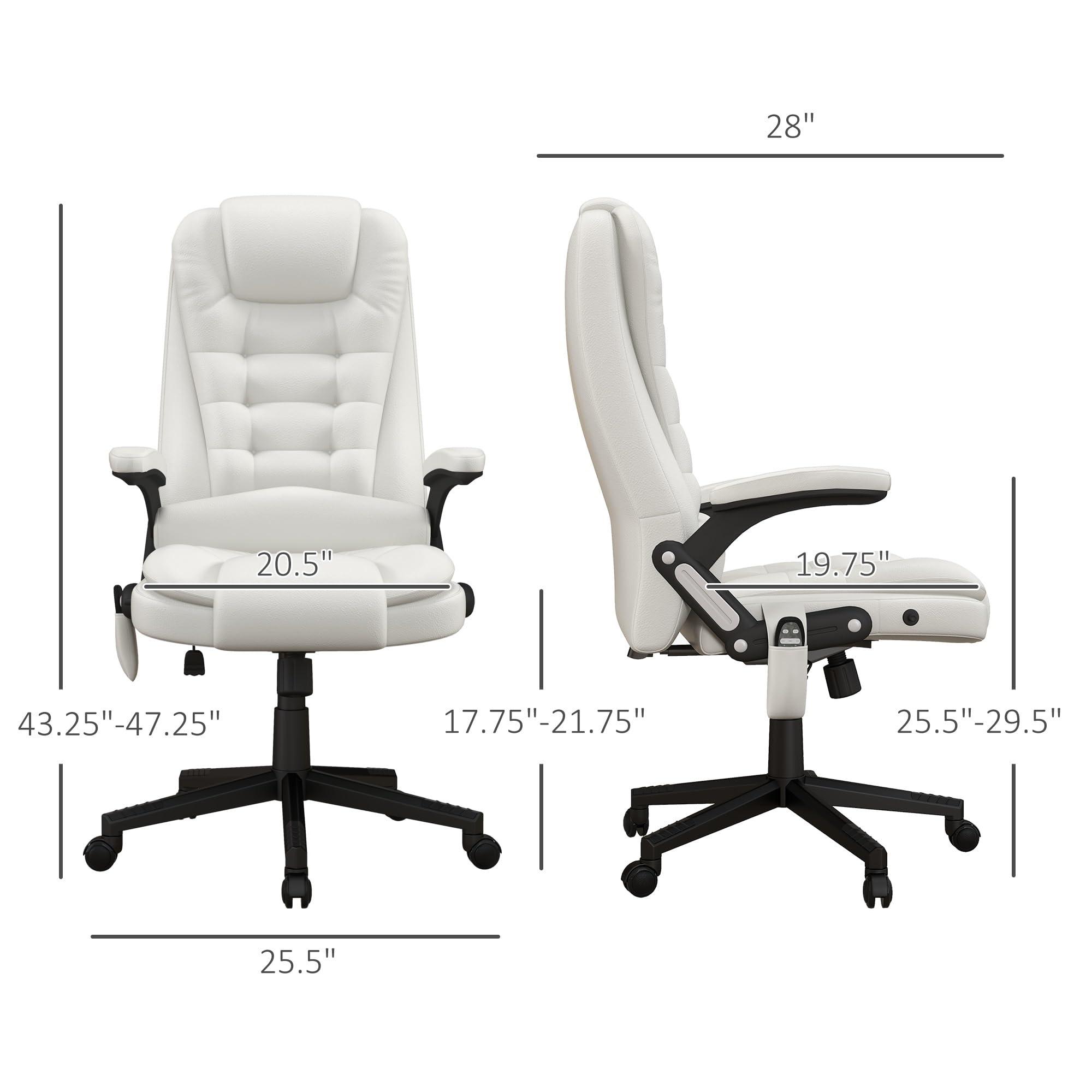 FUKEFUZ Ergonomic High Back Office Chair with Massage Function | Office Chairs 130 Recline | Computer Chair Height Adjustable | 264 Ibs Capacity - Work Chair with Wheels 360 Swivel(White)