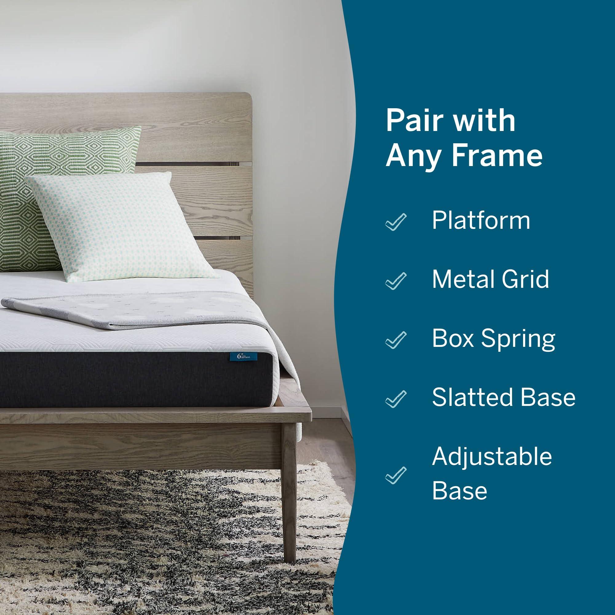 LUCID Lucid 6 Inch Memory Foam Mattress - Firm Feel - Gel Infusion - Memory Foam Infused with Bamboo Charcoal - Breathable - CertiPur Certified - Twin