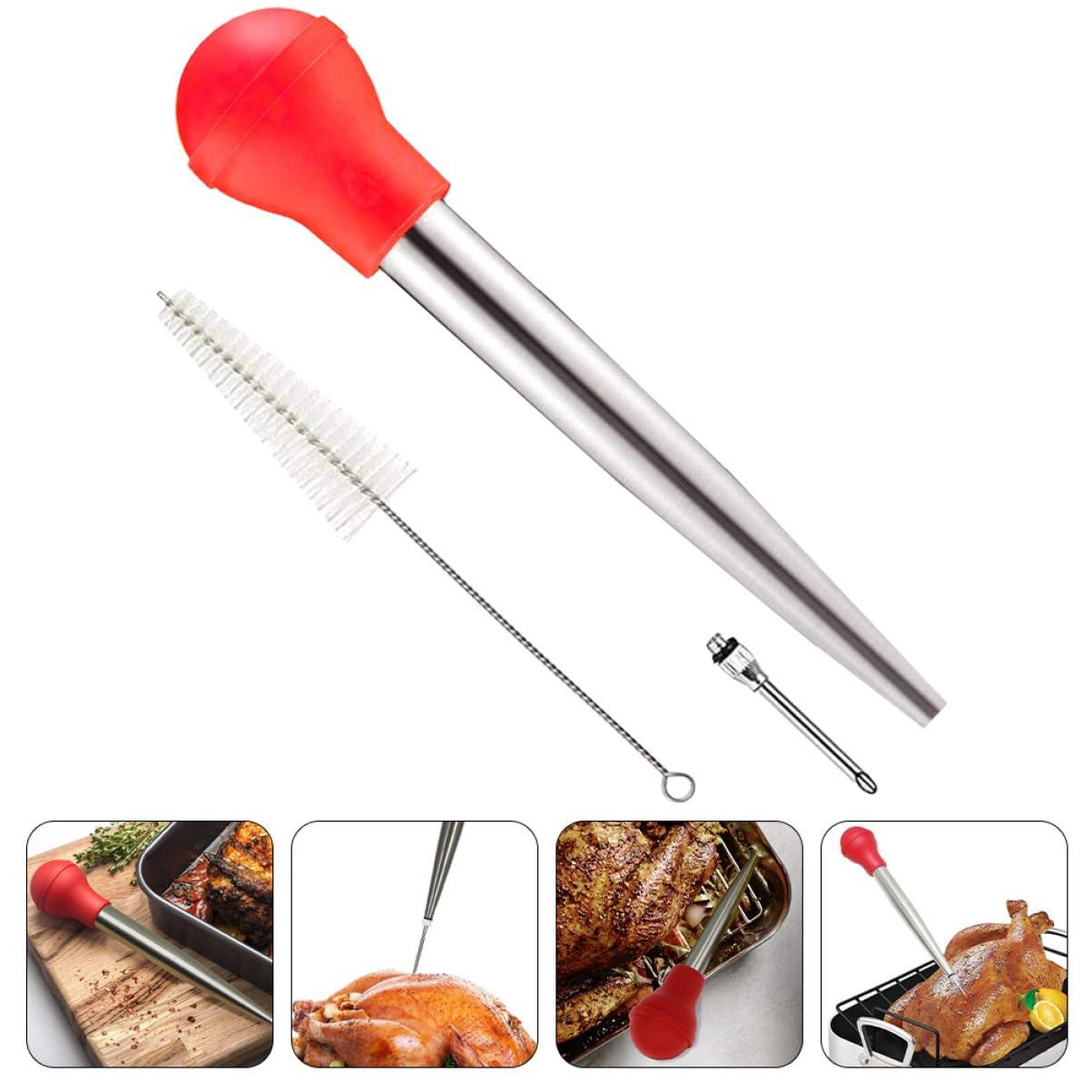 PRETYZOOM PRETYZOOM 2 Sets Turkey Needle Set Injector Injection Mallet Pounder Mixer Turkeys Chomps Turkey Kitchen Tool Marinade Injecting Tool Kitchen Gadget Oil Suction Pump