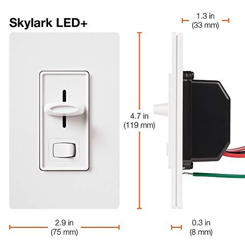 Lutron Lutron Skylark LED+ Dimmer Switch for Dimmable LED, Halogen and Incandescent Bulbs | Single-Pole or 3-Way | SCL-153P-AL | Almond