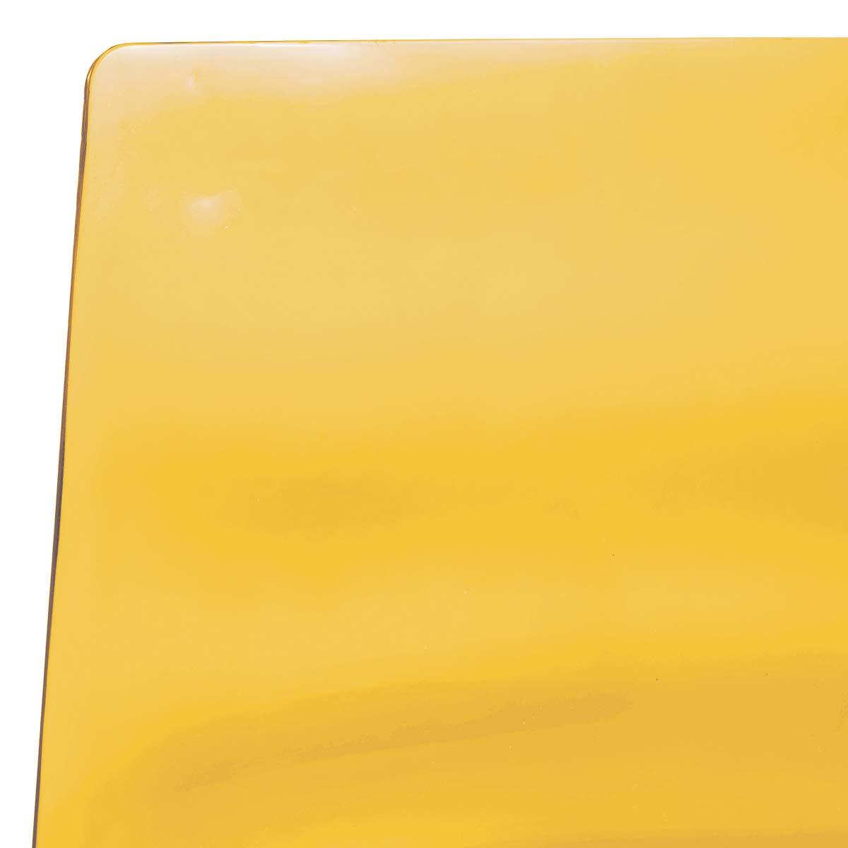 LeisureMod LeisureMod Astor Water Ripple Design Modern Lucite Dining Side Chair with Metal Legs, Transparent Orange