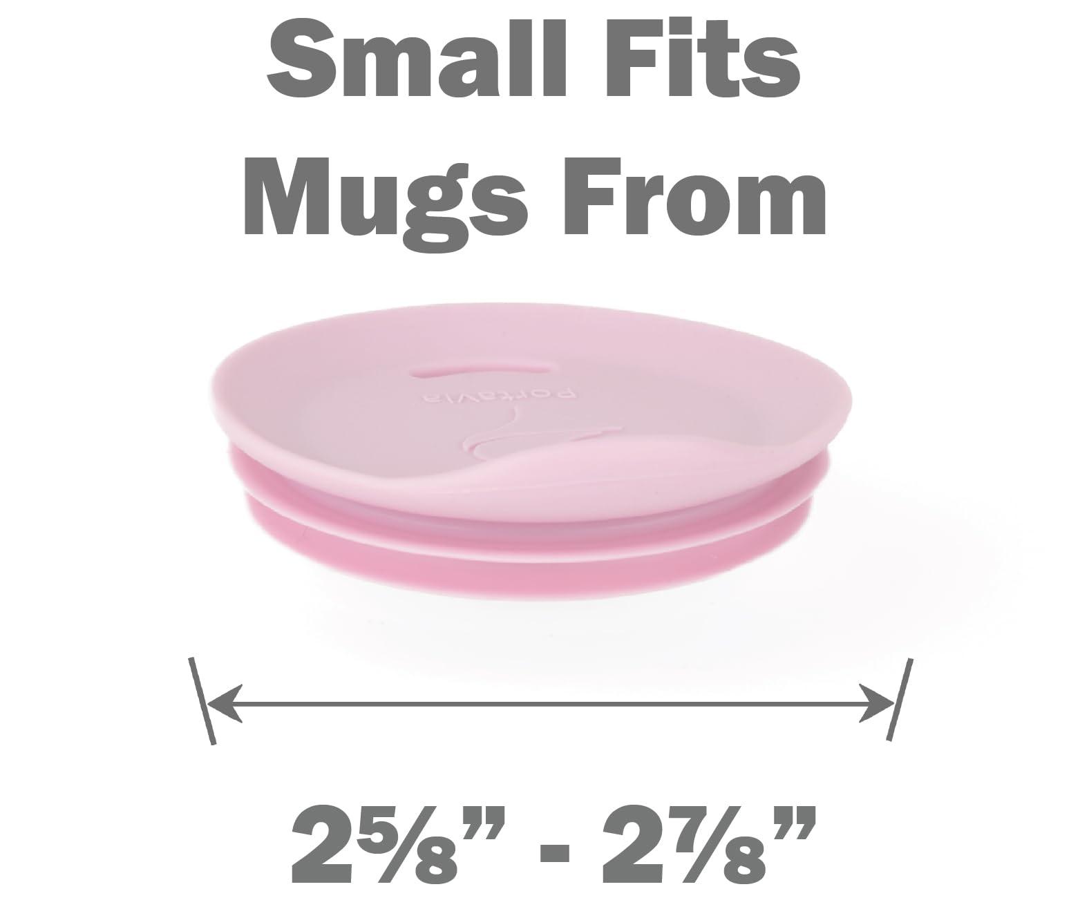 Porta Via Porta Via Reusable Coffee Cup Silicone Lid Fits Most Tumbler, Water Bottle, & Ceramic Coffee Mug Between 2.6\" - 3\" Dishwasher-Safe Ceramic Travel Mug Lid Keeps Hot Cups Hot (Small - Purple)