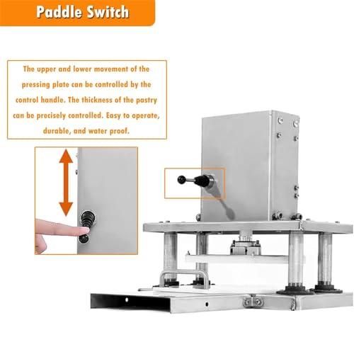 NYMFEA NYMFEA Pizza Dough Press Electric Pastry Machine Electric Tortilla Press 8.66\" Diameter Stainless Steel Commercial Pizza Dough Machine Tortilla Making