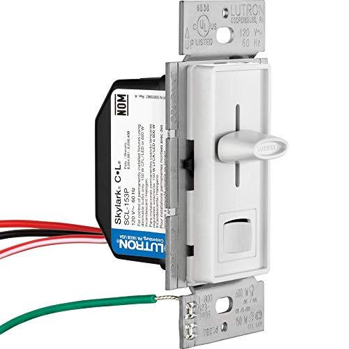 Lutron Lutron Skylark LED+ Dimmer Switch for Dimmable LED, Halogen and Incandescent Bulbs | Single-Pole or 3-Way | SCL-153P-WH | White