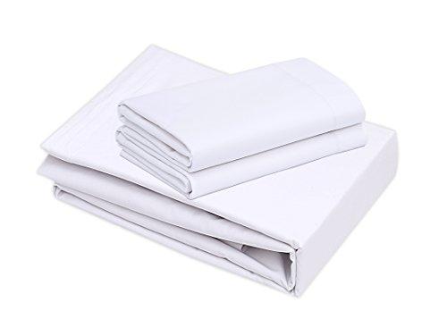 GOLD TEXTILES Twin 6 Piece White Bed Sheets Set- 6 Flat Sheets (66x108)- 6 Fitted Sheets (39x80+10) and 12 Standard Pillowcases T-200 Economy Grade Bedding Sheets & Pillowcases Percale Wave Hotel Linens (Twin)