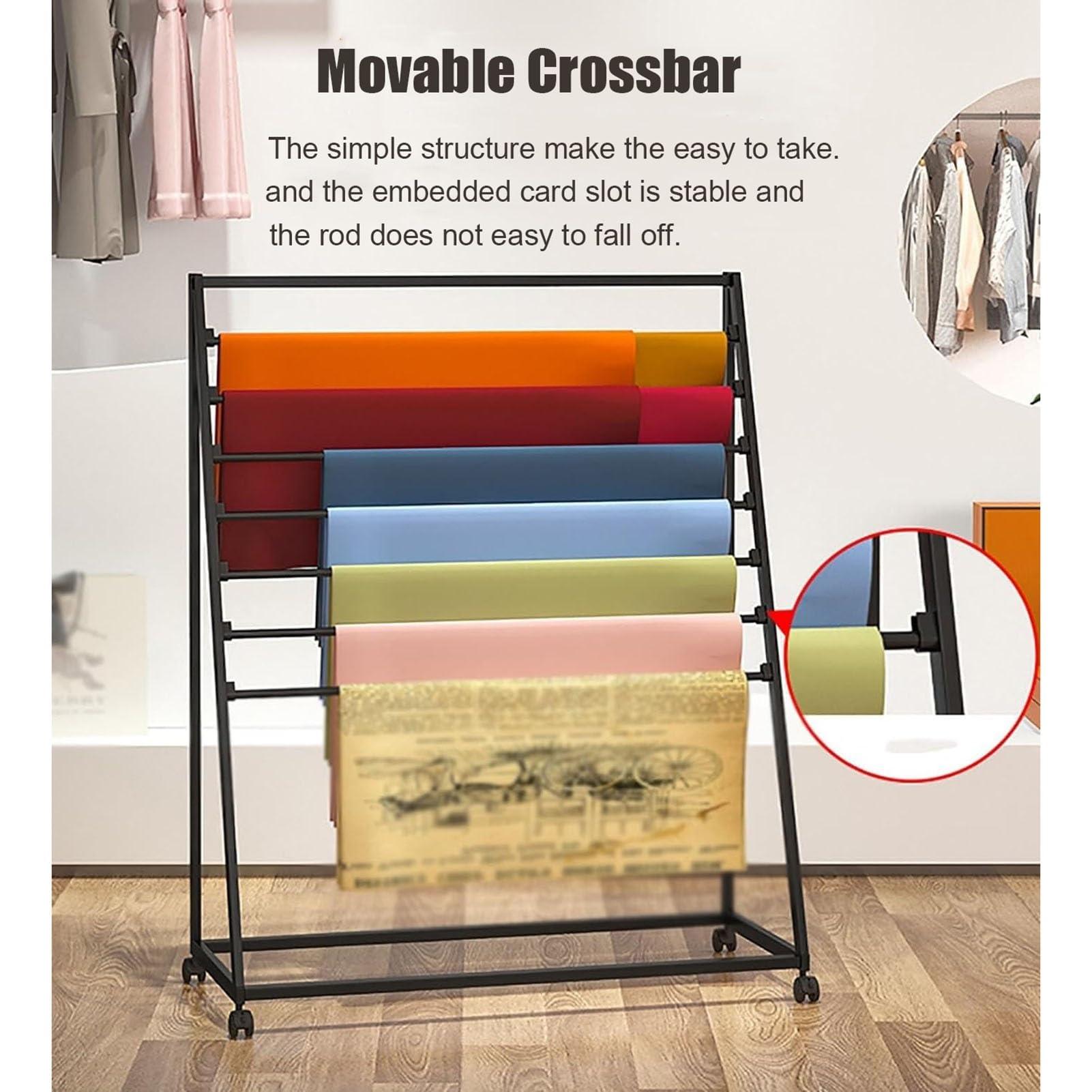 DONGYUE Floor Standing Scarf Display Rack Clothing Organizer Scarves Rack, Metal Scarf Display Rack With Wheels, Commercial Clothing Retail Store Double-side Silk Scarf Shawl Blanket Accessory Organizer Rack