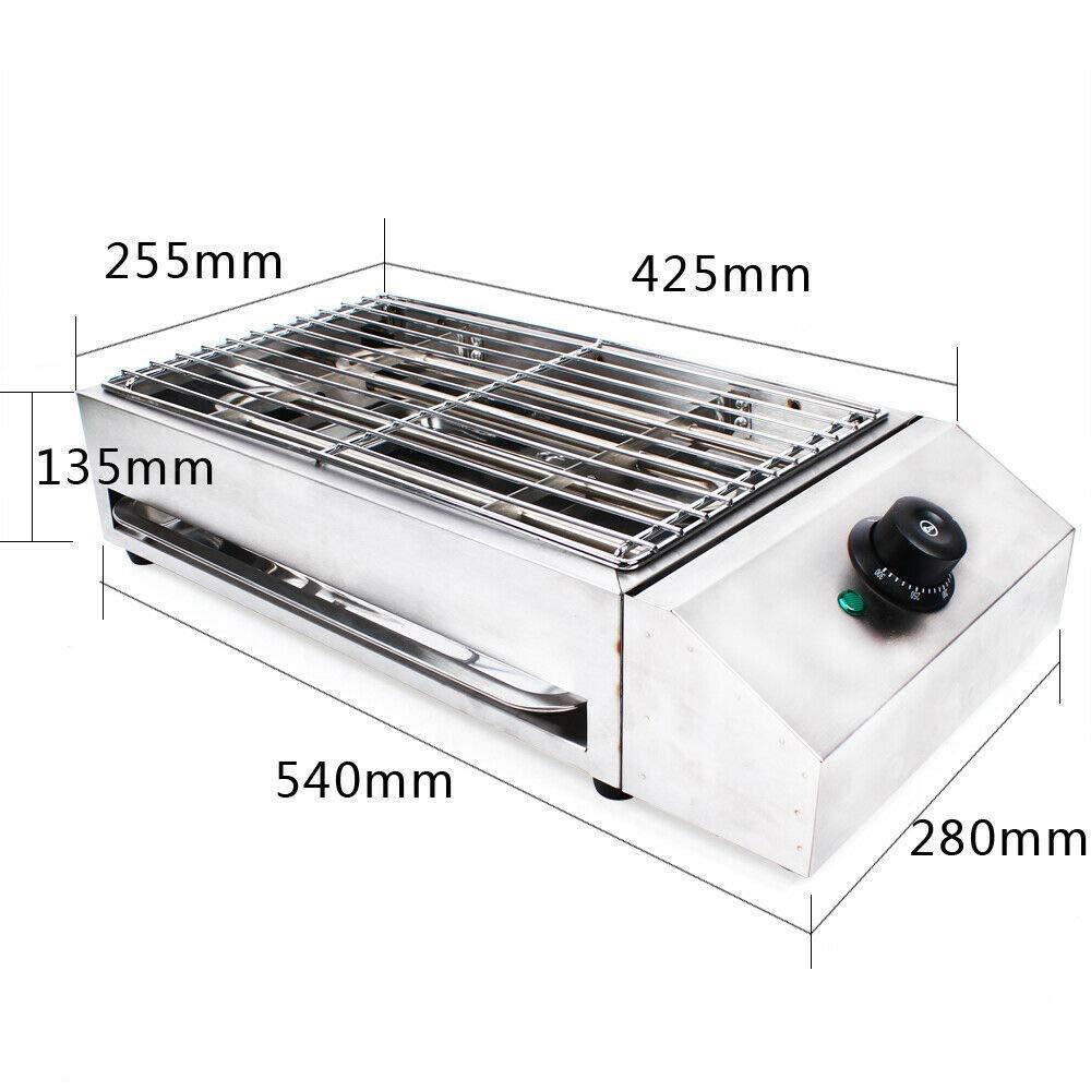 GDAE10 Electric Griddles, Stainless Steel Barbecue Grill Machine GDAE10 Smokeless Oven Pan BBQ Multifunctional Tabletop Heating for Party Home Kitchen Restaurant Indoor Outdoor 2800W (2800W 16.7*10\" Electric)