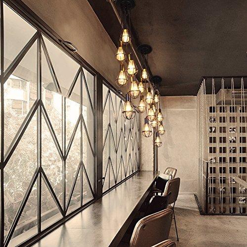 LITFAD Industrial Multi Light Pendant Light -LITFAD Rustic Barn Metal Chandelier Max 240w with 6 Cage Lights Black Finish,Ceiling Lighting Fixture