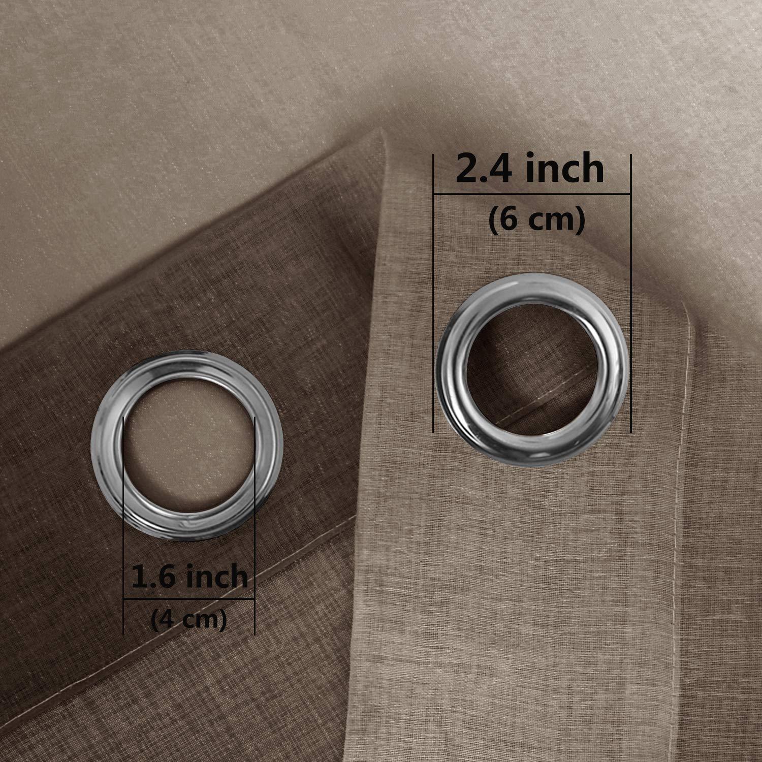 DWCN DWCN Ombre Sheer Curtains - Faux Linen Semi Voile Grommet Top Gradient Curtains for Bedroom and Living Room, Set of 2 Window Curtain Panels, 52 x 54 Inch Length, Chocolate Brown